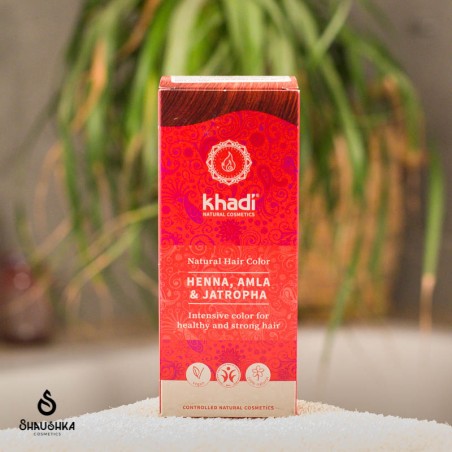 NATURALNA HENNA KHADI NATURALNA Z AMLĄ I JATROPHĄ