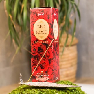 Naturalne kadzidełka CZERWONA RÓŻA RED ROSE (Incense Sticks HEM) opakowanie 8 szt
