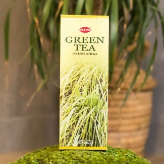 Naturalne kadzidełka GREEN TEA  (Incense Sticks HEM) sześciokątne 20 szt.