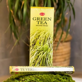 Naturalne kadzidełka GREEN TEA  (Incense Sticks HEM) sześciokątne 20 szt.