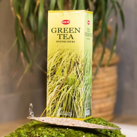 Naturalne kadzidełka GREEN TEA  (Incense Sticks HEM) sześciokątne 20 szt.