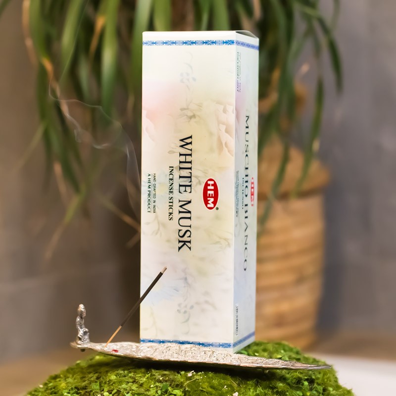 Naturalne kadzidełka WHITE MUSK  (Incense Sticks HEM) opakowanie 8 szt