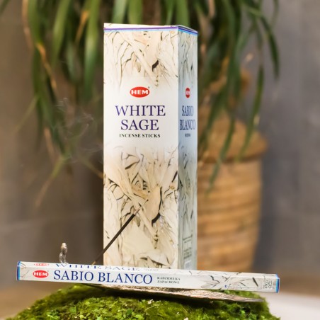 Naturalne kadzidełka BIAŁA SZAŁWIA, WHITE SAGE (Incense sticks HEM) 8 sztuk