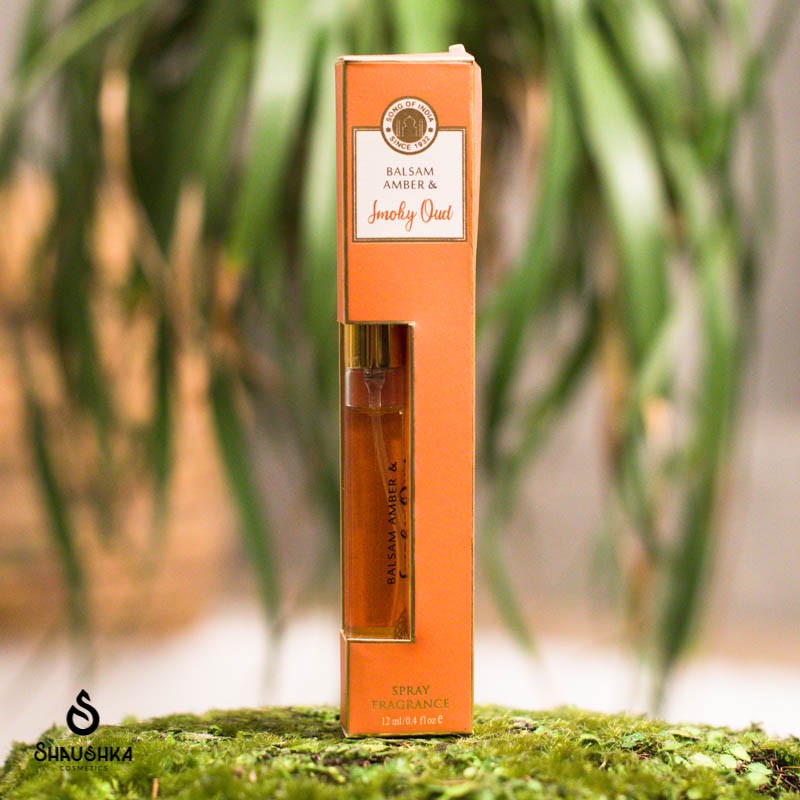 Woda perfumowana w sprayu, Dymny Oud & Balsamiczny Amber, 12 ml. Song of India Woda perfumowana w sprayu, Dymny Oud & Balsamiczny Amber, 12 ml. Song of India