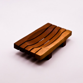 klasyczna mydelniczka drewniana mahoniowa
