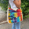 Duża torba z konopi Tie-Dye z kieszenią z przodu (włókno konopne)