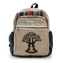 Mały plecak Hemp z włókna konopi Drzewo Bodhi