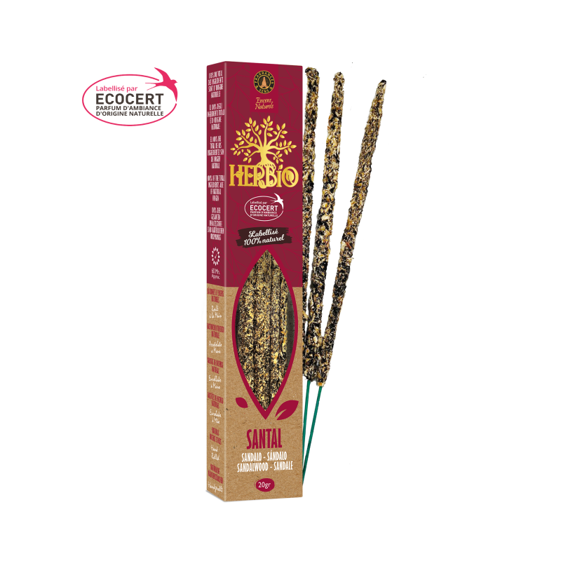 Kadzidełka Sandałowe HERBIO 100% naturalne Ecocert 20g Kadzidełka Sandałowe HERBIO 100% naturalne Ecocert 20g