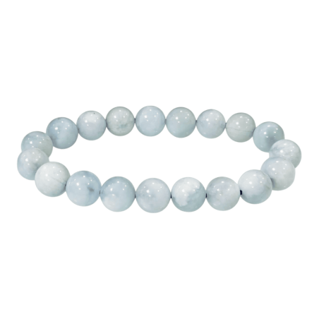 Bransoletka z kamieni naturalnych Akwamaryn perełki 10mm