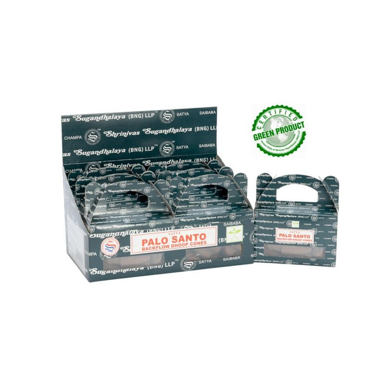 Kadzidełka backflow z opadającym dymem Palo Santo Satya