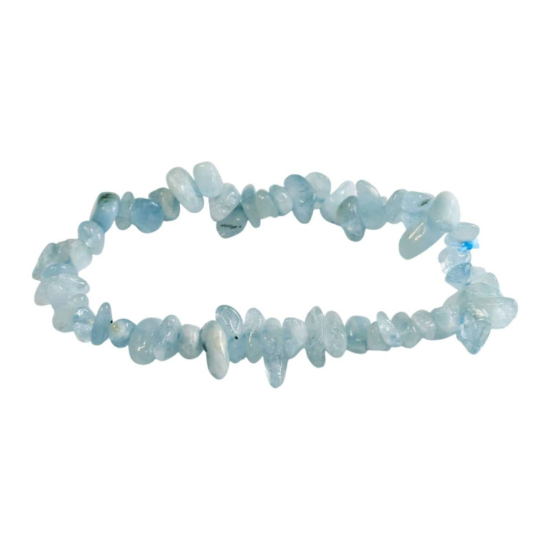 Bransoletka z kamieni naturalnych Akwamaryn AA chips 5-8mm