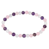 Bransoletka z kamieni naturalnych Ametyst, Kryształ Górski, Kwarc Różowy