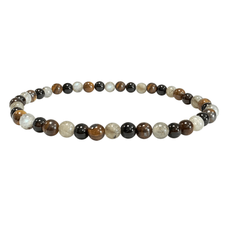 Bransoletka labradoryt, tygrysie oko, obsydian